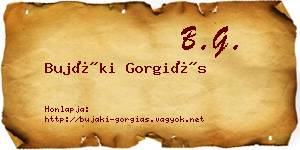 Bujáki Gorgiás névjegykártya